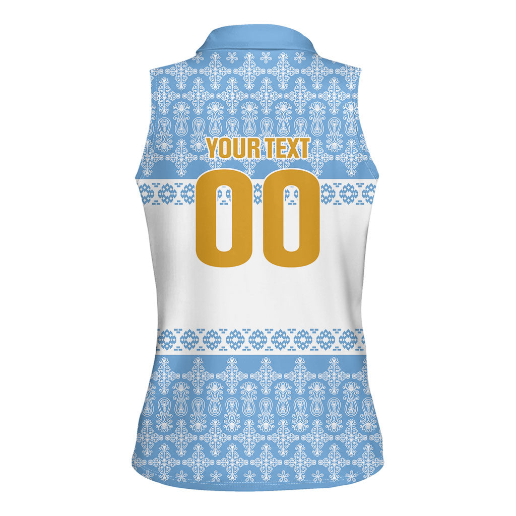 Argentina Rugby National Heritage Custom Women Sleeveless Polo Shirt Gaucho Inspired