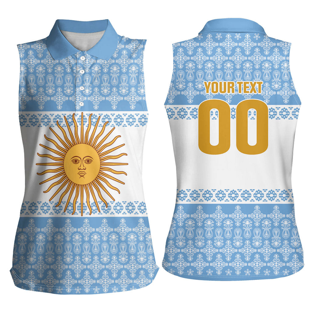 Argentina Rugby National Heritage Custom Women Sleeveless Polo Shirt Gaucho Inspired