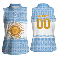 Argentina Rugby National Heritage Custom Women Sleeveless Polo Shirt Gaucho Inspired