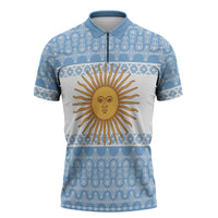 Argentina Rugby National Heritage Custom Zipper Polo Shirt Gaucho Inspired