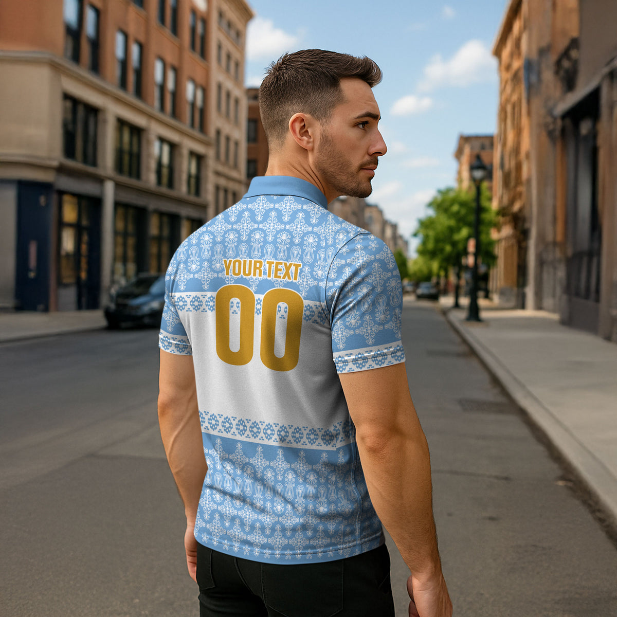 Argentina Rugby National Heritage Custom Zipper Polo Shirt Gaucho Inspired
