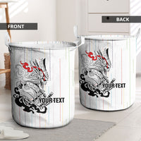 Japan Rugby National Heritage Custom Laundry Basket Traditional Sashiko Inspired