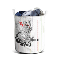 Japan Rugby National Heritage Custom Laundry Basket Traditional Sashiko Inspired
