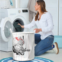 Japan Rugby National Heritage Custom Laundry Basket Traditional Sashiko Inspired