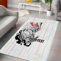 Japan Rugby National Heritage Custom Area Rug Traditional Sashiko Inspired