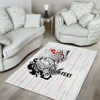 Japan Rugby National Heritage Custom Area Rug Traditional Sashiko Inspired