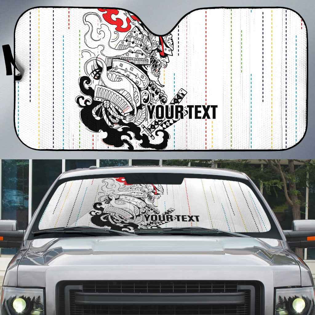 Japan Rugby National Heritage Custom Auto Sun Shade Traditional Sashiko Inspired