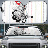 Japan Rugby National Heritage Custom Auto Sun Shade Traditional Sashiko Inspired