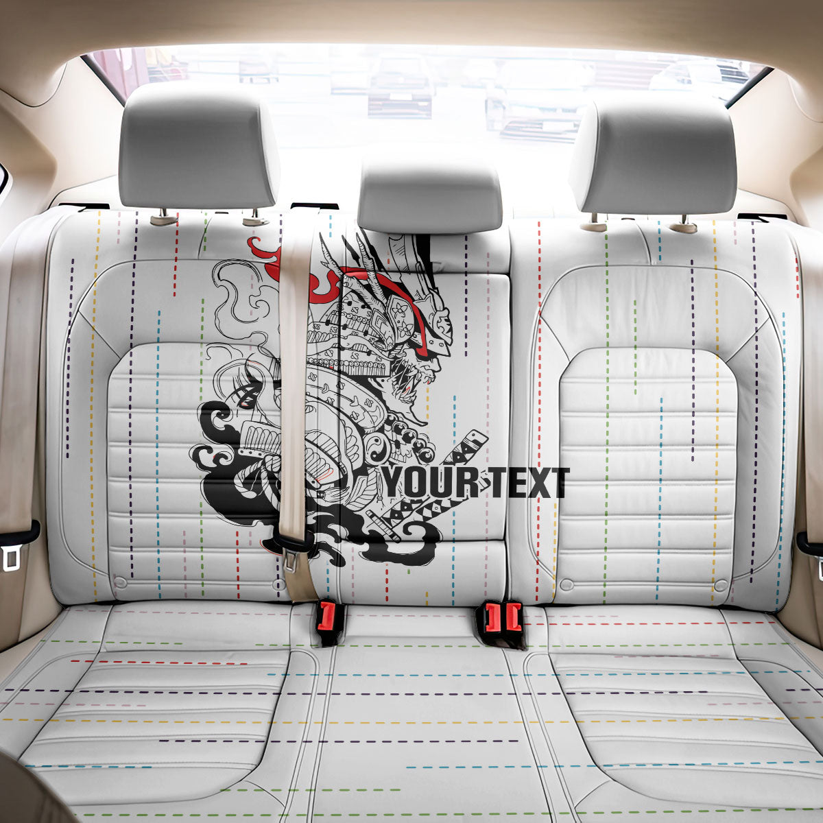 Japan Rugby National Heritage Custom Back Car Seat Cover Traditional Sashiko Inspired