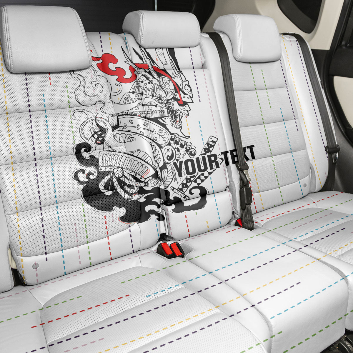 Japan Rugby National Heritage Custom Back Car Seat Cover Traditional Sashiko Inspired
