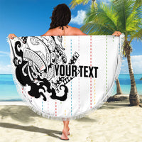 Japan Rugby National Heritage Custom Beach Blanket Traditional Sashiko Inspired
