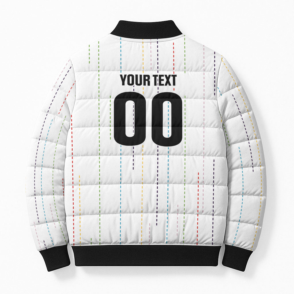 Japan Rugby National Heritage Custom Bomber Puffer Jacket Traditional Sashiko Inspired