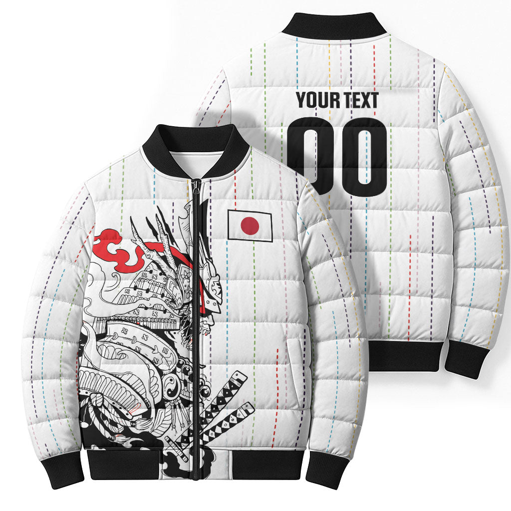 Japan Rugby National Heritage Custom Bomber Puffer Jacket Traditional Sashiko Inspired