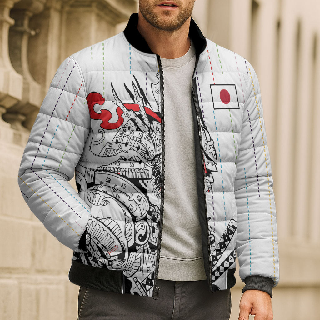Japan Rugby National Heritage Custom Bomber Puffer Jacket Traditional Sashiko Inspired