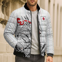 Japan Rugby National Heritage Custom Bomber Puffer Jacket Traditional Sashiko Inspired