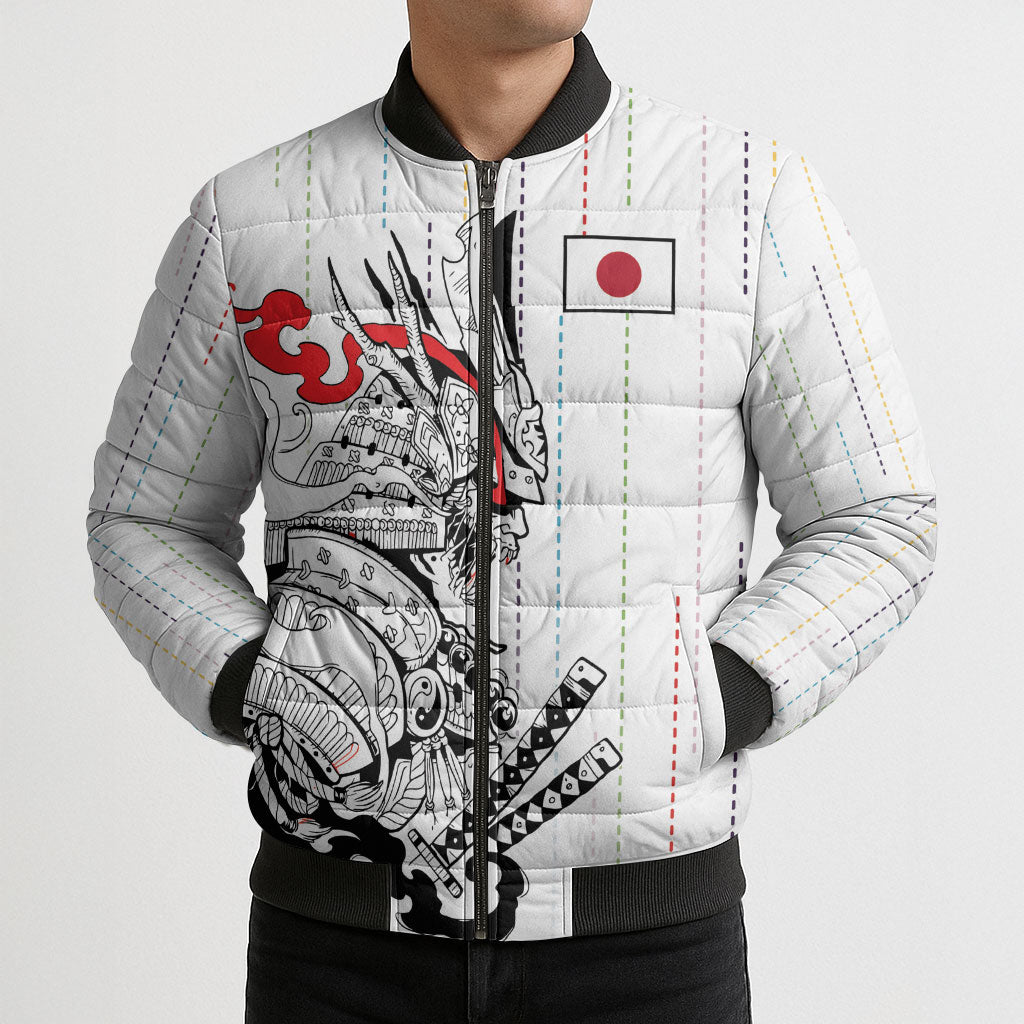 Japan Rugby National Heritage Custom Bomber Puffer Jacket Traditional Sashiko Inspired