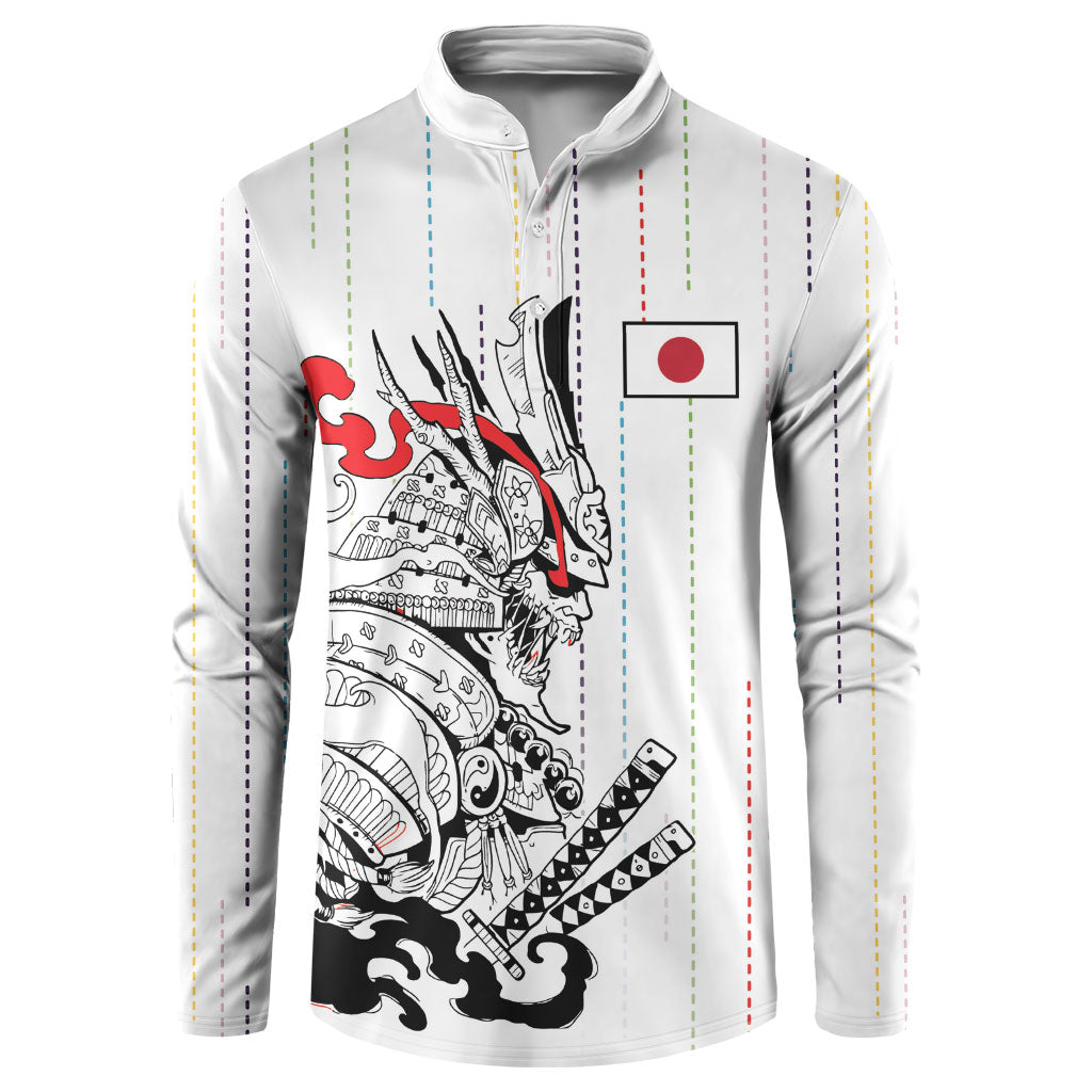 Japan Rugby National Heritage Custom Button Sweatshirt Traditional Sashiko Inspired