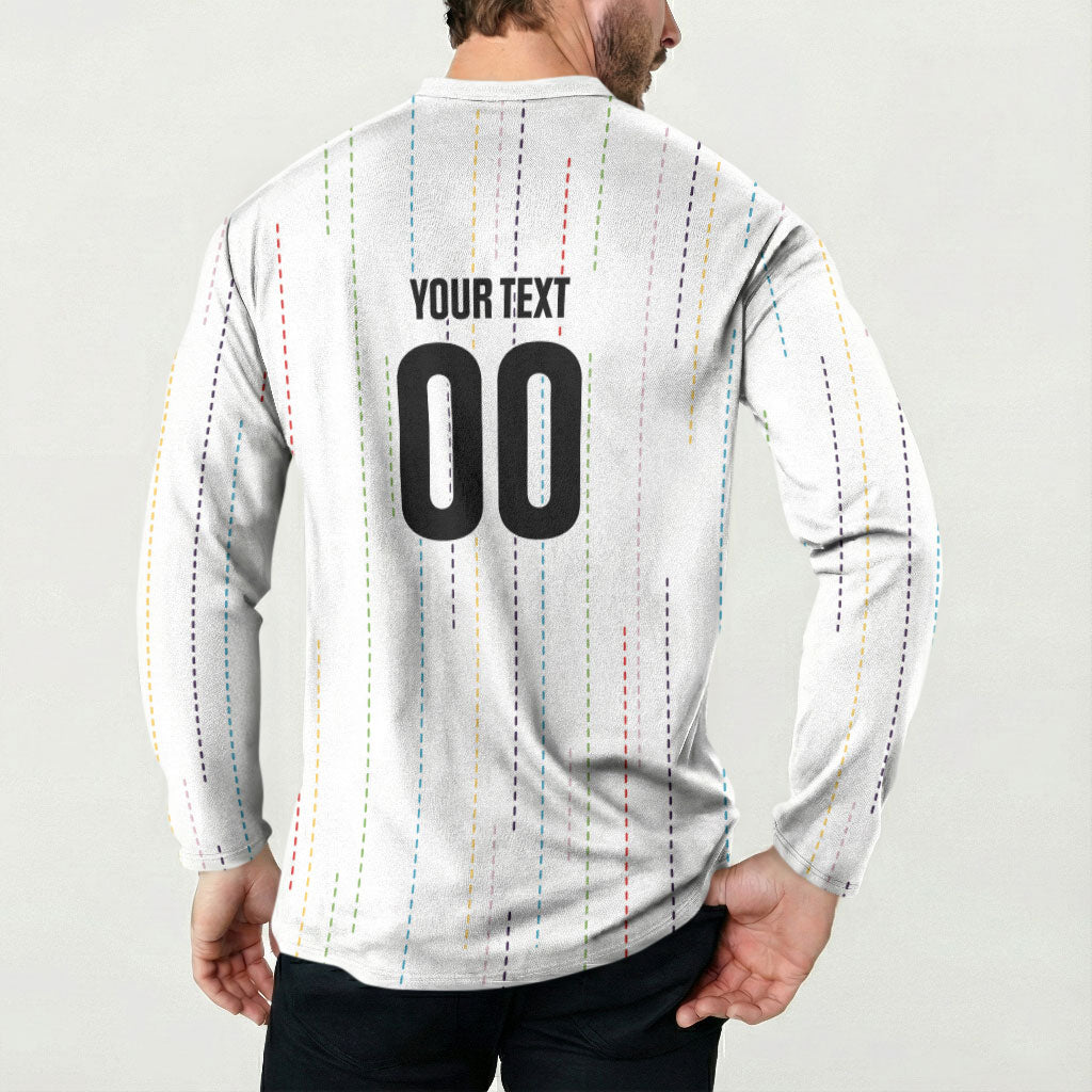 Japan Rugby National Heritage Custom Button Sweatshirt Traditional Sashiko Inspired
