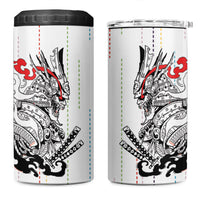 Japan Rugby National Heritage Custom 4 in 1 Can Cooler Tumbler Traditional Sashiko Inspired