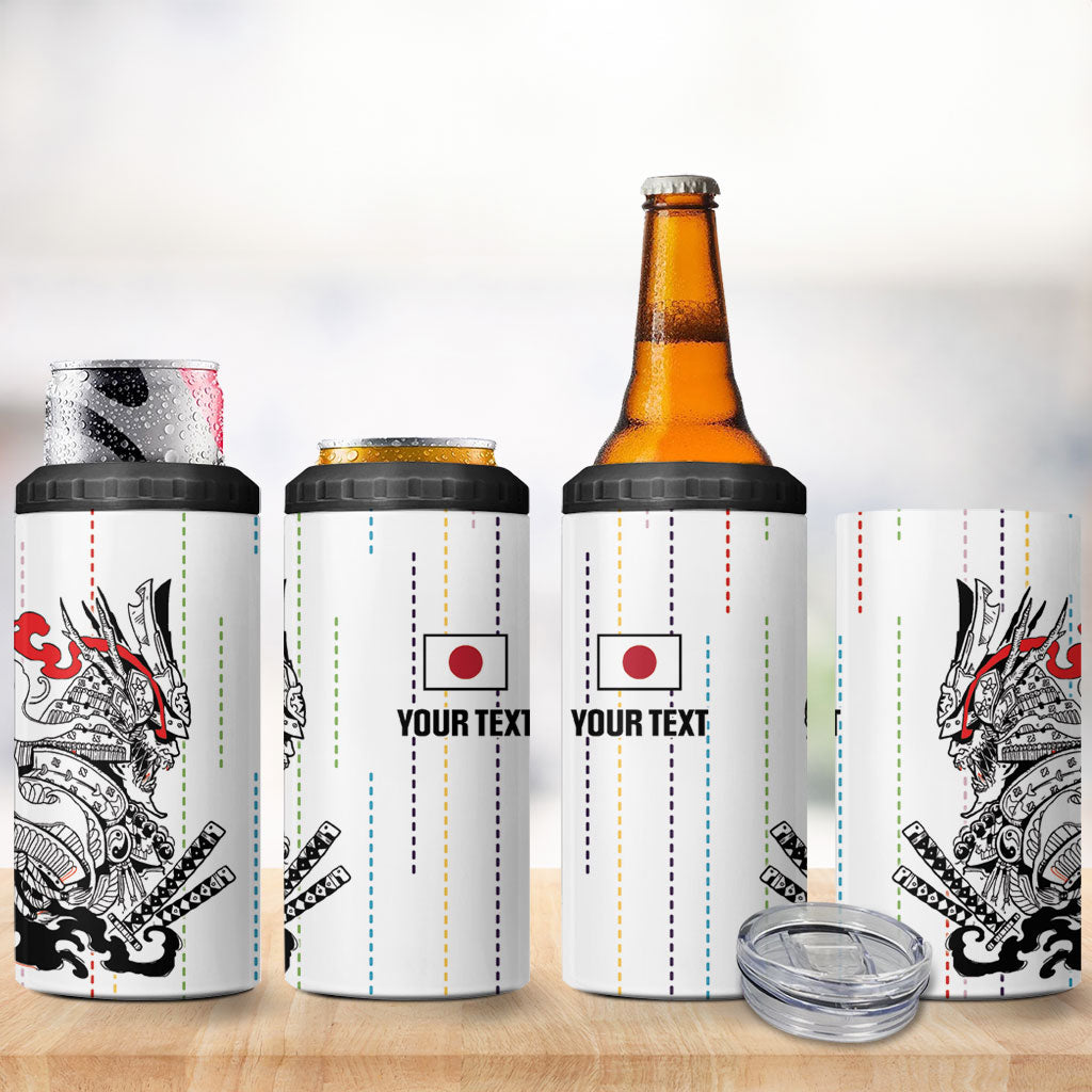 Japan Rugby National Heritage Custom 4 in 1 Can Cooler Tumbler Traditional Sashiko Inspired