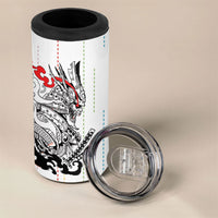 Japan Rugby National Heritage Custom 4 in 1 Can Cooler Tumbler Traditional Sashiko Inspired