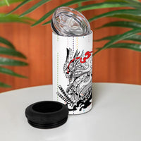 Japan Rugby National Heritage Custom 4 in 1 Can Cooler Tumbler Traditional Sashiko Inspired