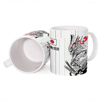 Japan Rugby National Heritage Custom Ceramic Mug Traditional Sashiko Inspired