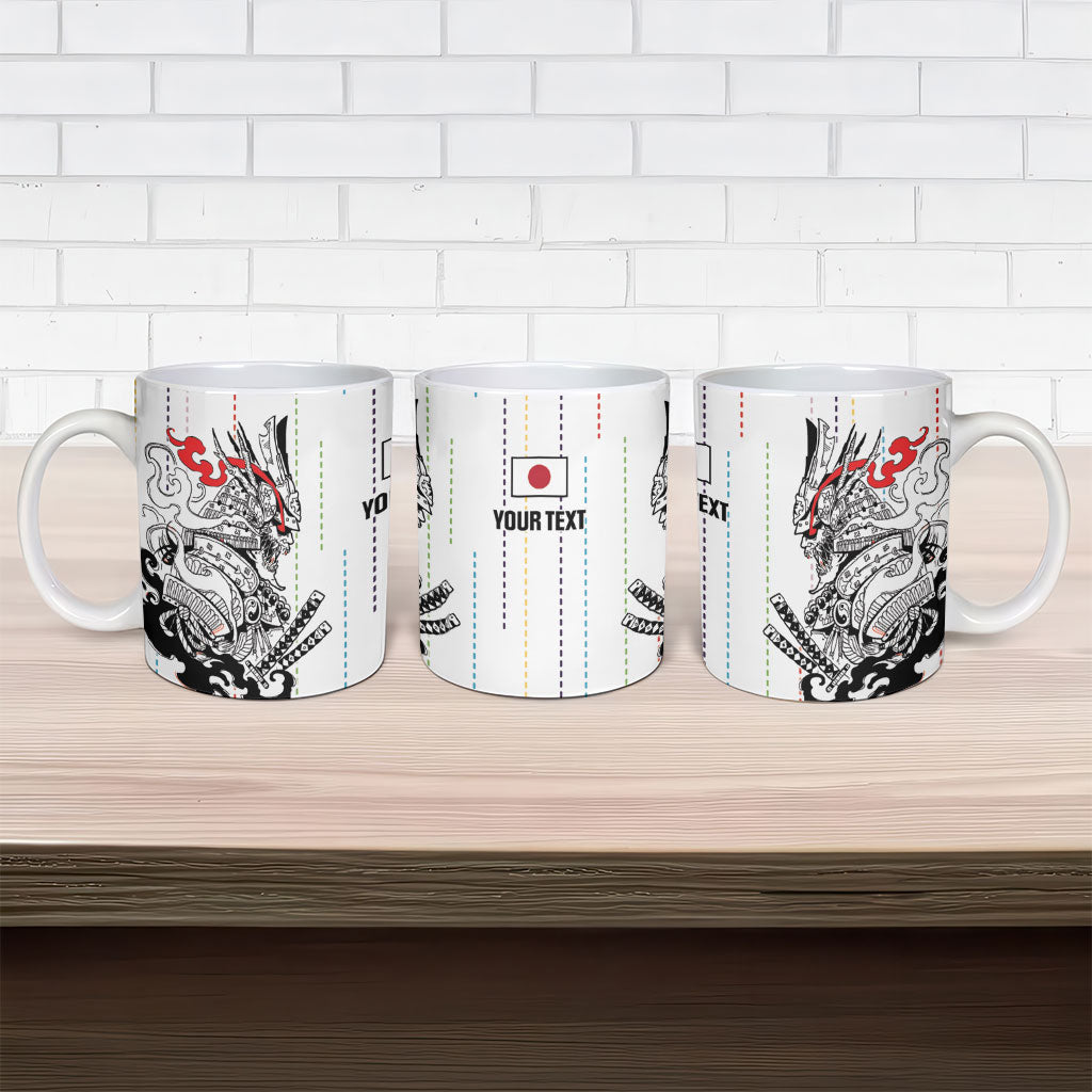Japan Rugby National Heritage Custom Ceramic Mug Traditional Sashiko Inspired