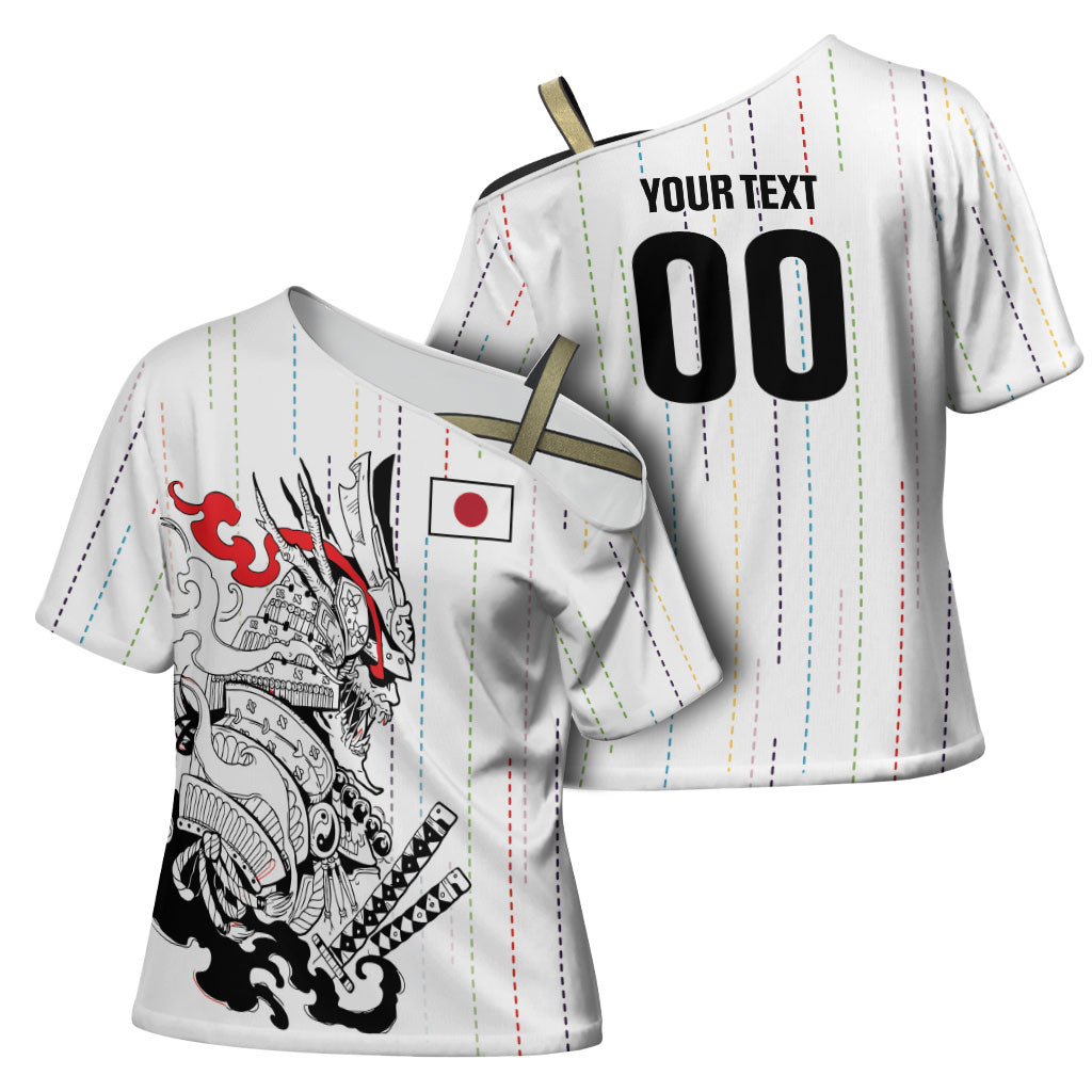 Japan Rugby National Heritage Custom Cross Shoulder Shirt Traditional Sashiko Inspired