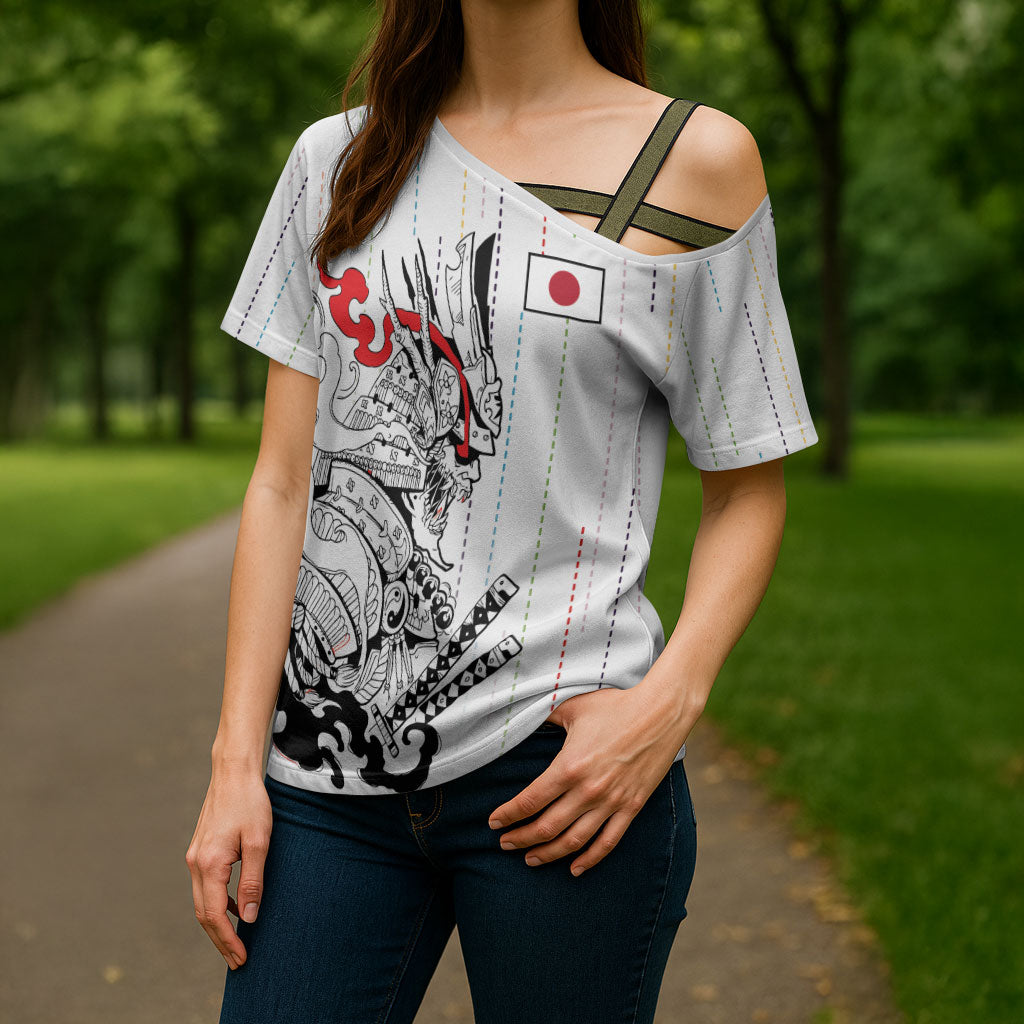 Japan Rugby National Heritage Custom Cross Shoulder Shirt Traditional Sashiko Inspired