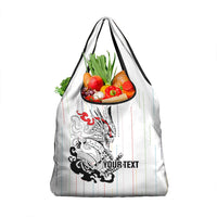 Japan Rugby National Heritage Custom Grocery Bag Traditional Sashiko Inspired
