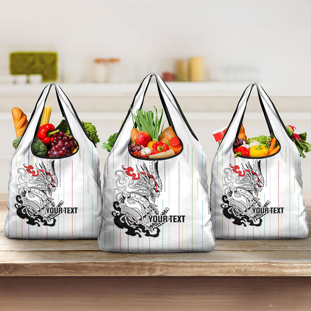 Japan Rugby National Heritage Custom Grocery Bag Traditional Sashiko Inspired