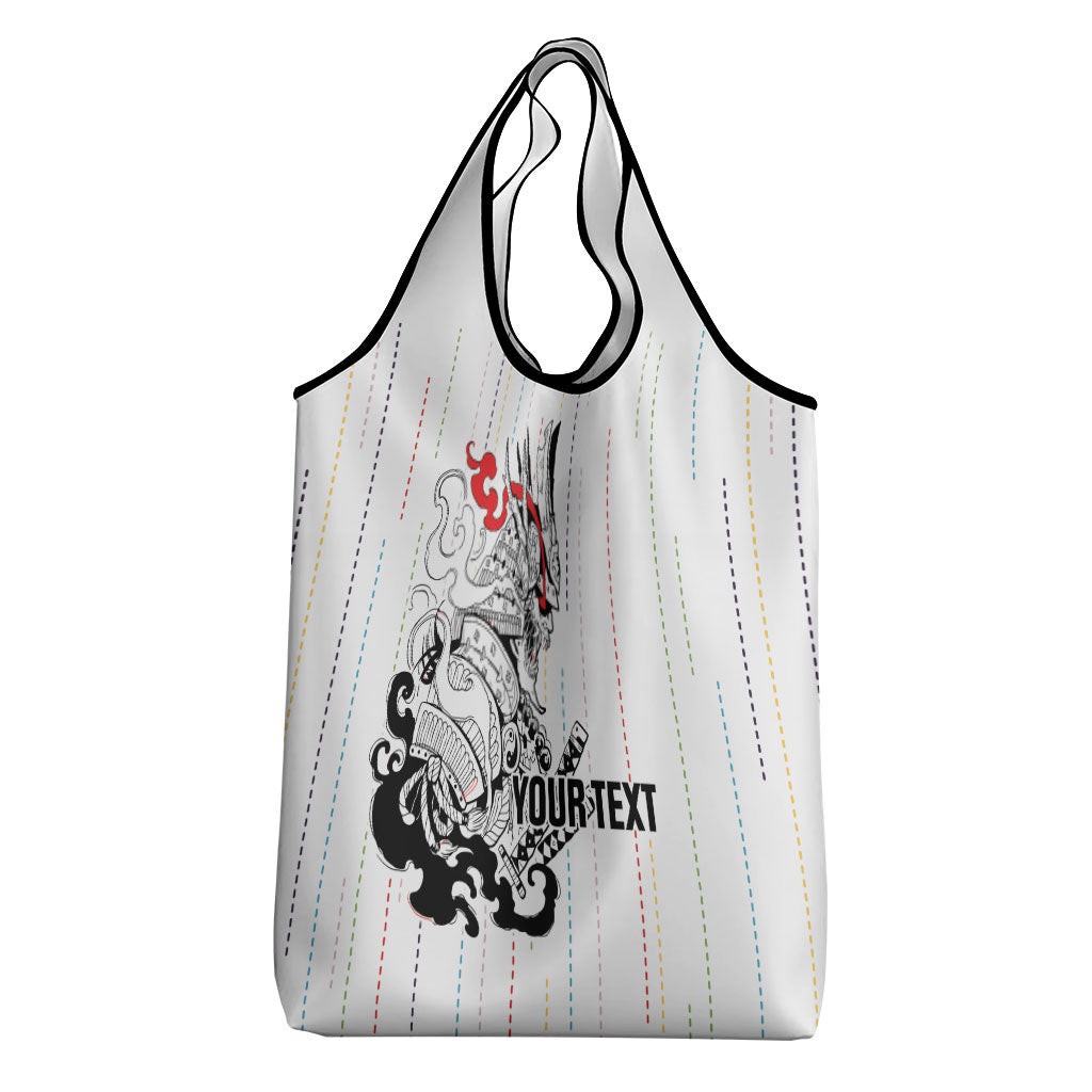 Japan Rugby National Heritage Custom Grocery Bag Traditional Sashiko Inspired