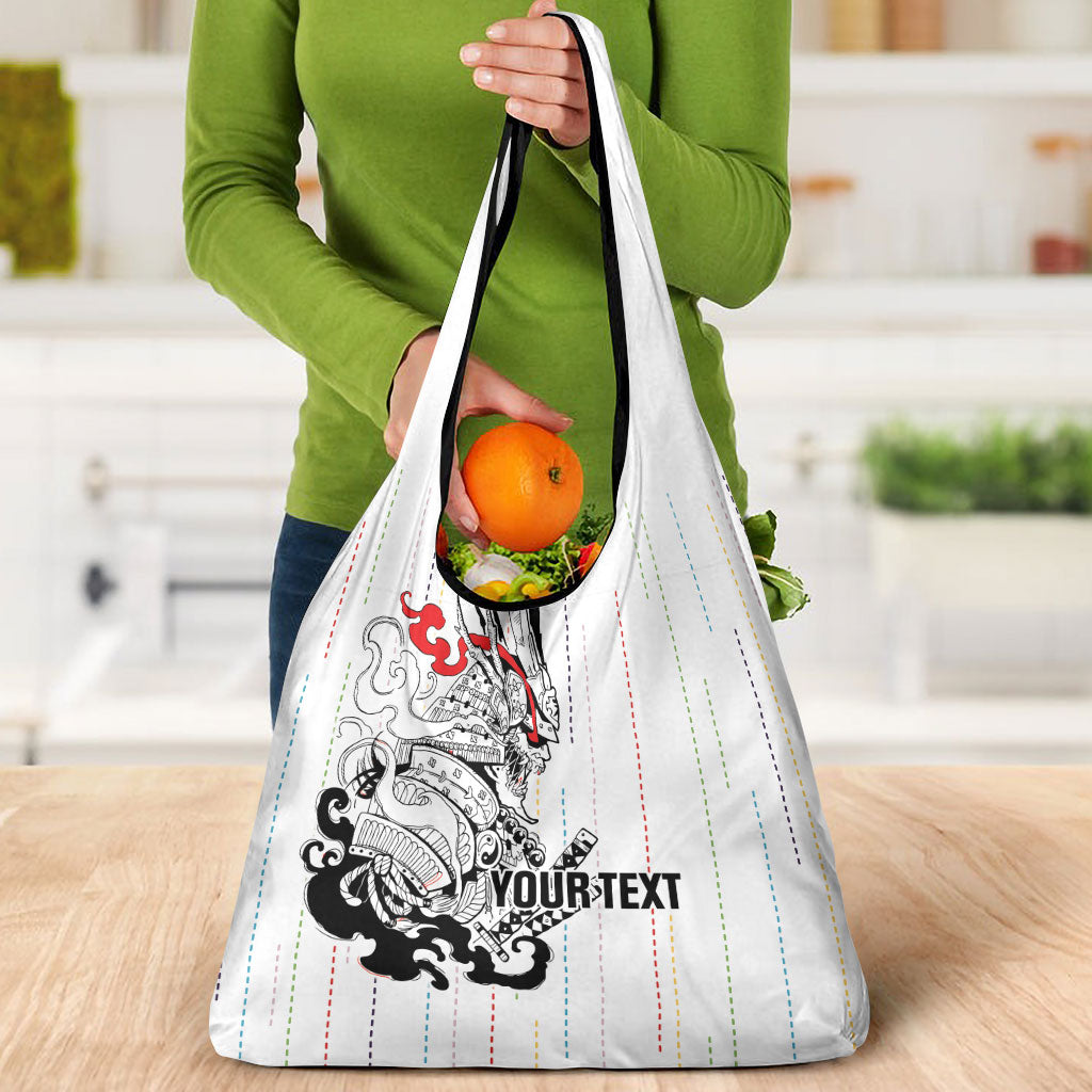Japan Rugby National Heritage Custom Grocery Bag Traditional Sashiko Inspired