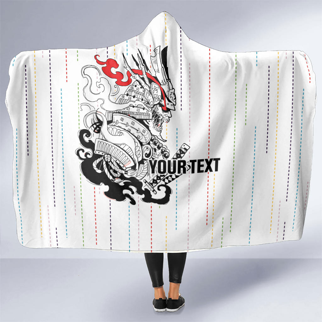 Japan Rugby National Heritage Custom Hooded Blanket Traditional Sashiko Inspired