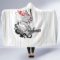 Japan Rugby National Heritage Custom Hooded Blanket Traditional Sashiko Inspired