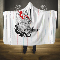 Japan Rugby National Heritage Custom Hooded Blanket Traditional Sashiko Inspired