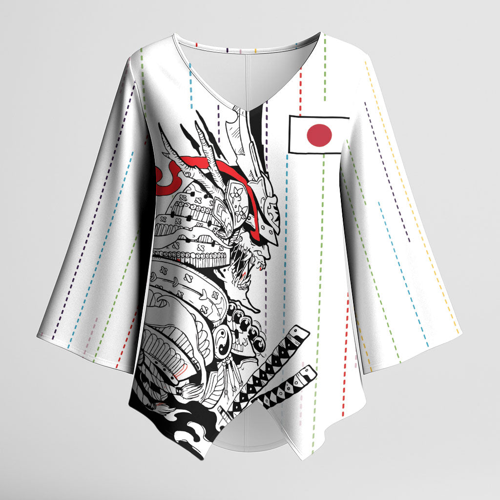 Japan Rugby National Heritage Custom Kimono Sleeve Blouse Traditional Sashiko Inspired