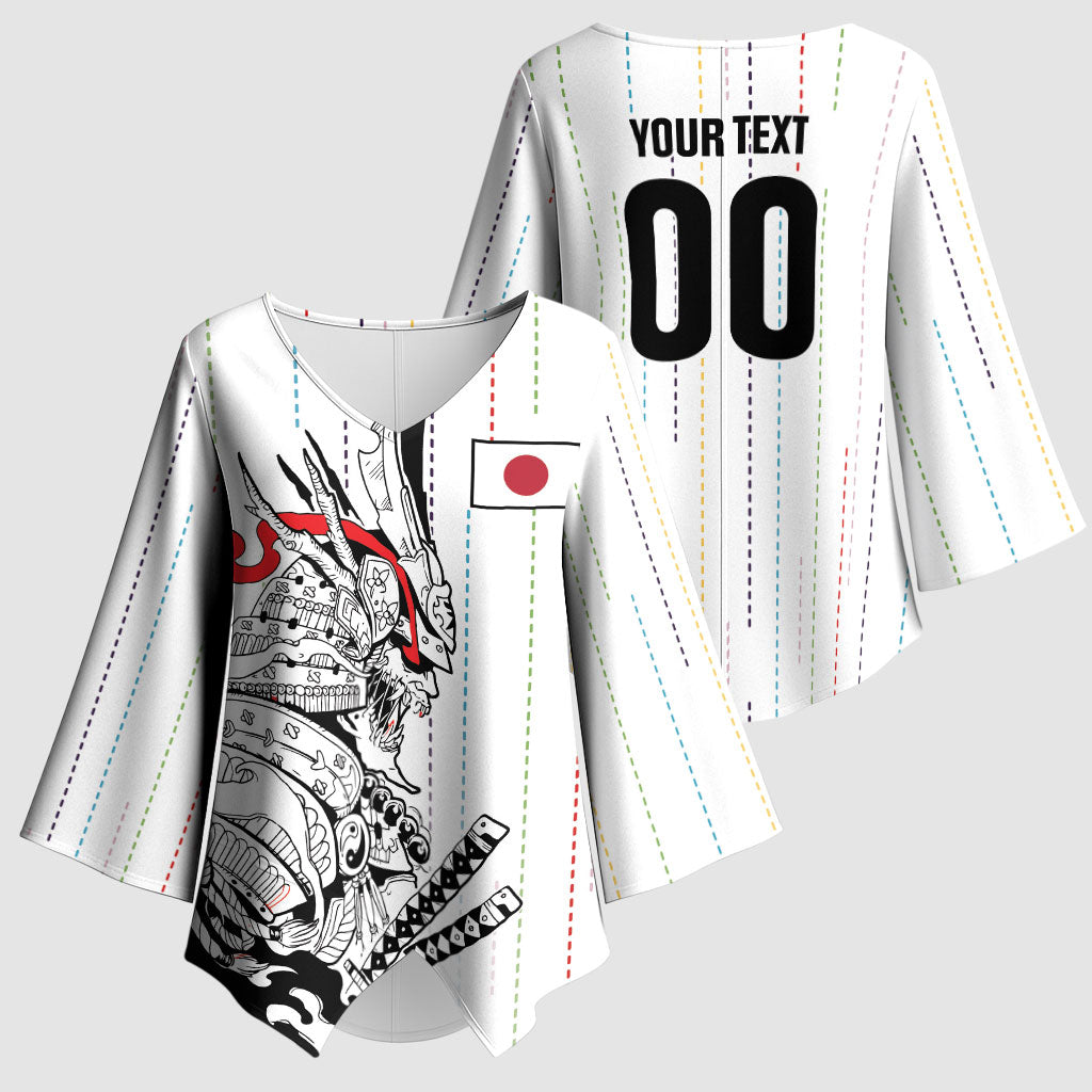 Japan Rugby National Heritage Custom Kimono Sleeve Blouse Traditional Sashiko Inspired