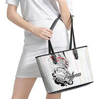 Japan Rugby National Heritage Custom Leather Tote Bag Traditional Sashiko Inspired