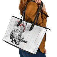 Japan Rugby National Heritage Custom Leather Tote Bag Traditional Sashiko Inspired