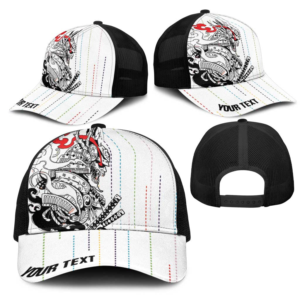 Japan Rugby National Heritage Personalized Mesh Trucker Cap Traditional Sashiko Inspired