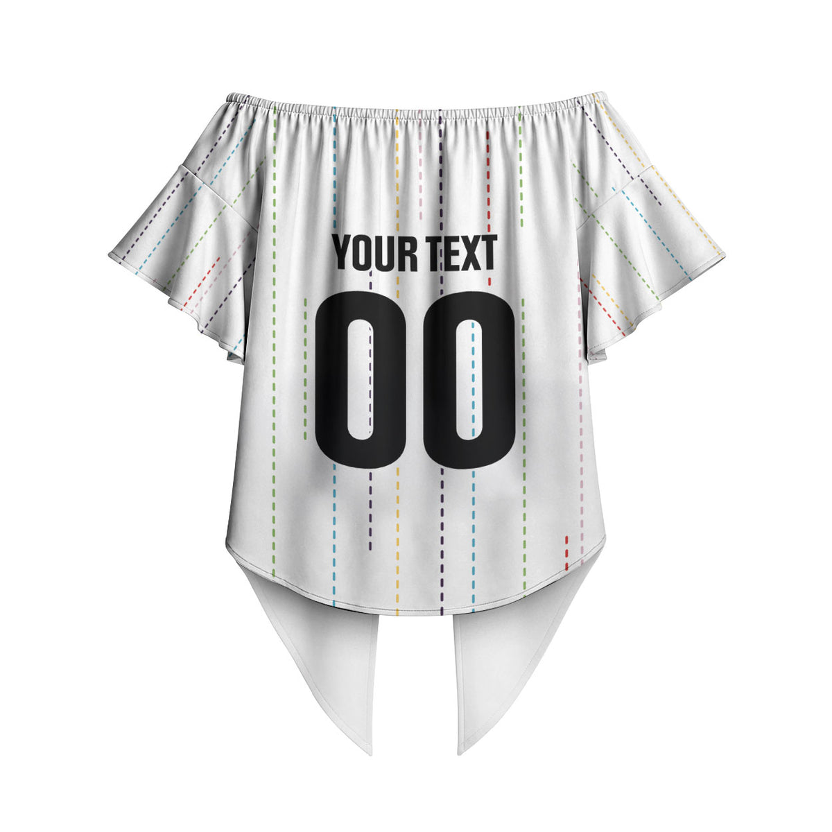 Japan Rugby National Heritage Custom Off Shoulder Wrap Waist Top Traditional Sashiko Inspired