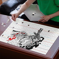 Japan Rugby National Heritage Custom Puzzle Traditional Sashiko Inspired