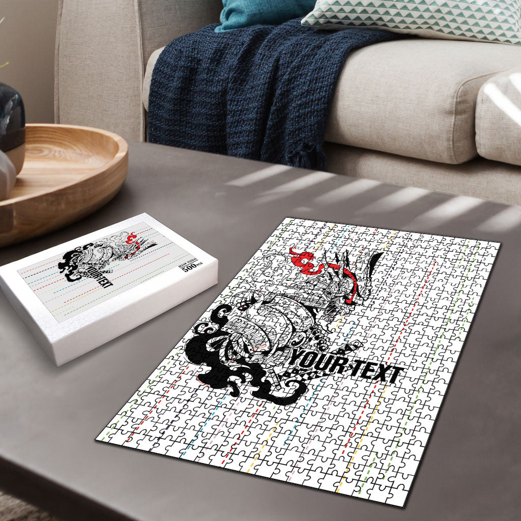 Japan Rugby National Heritage Custom Puzzle Traditional Sashiko Inspired