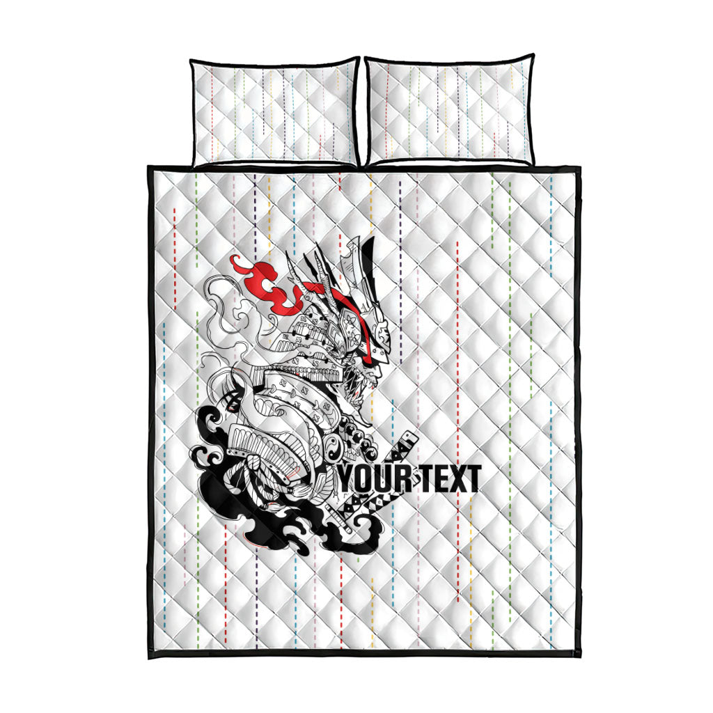 Japan Rugby National Heritage Custom Quilt Bed Set Traditional Sashiko Inspired