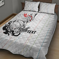 Japan Rugby National Heritage Custom Quilt Bed Set Traditional Sashiko Inspired