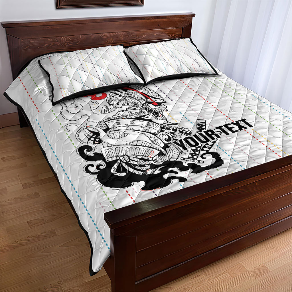 Japan Rugby National Heritage Custom Quilt Bed Set Traditional Sashiko Inspired