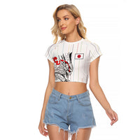 Japan Rugby National Heritage Custom Raglan Cropped T Shirt Traditional Sashiko Inspired