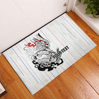 Japan Rugby National Heritage Custom Rubber Doormat Traditional Sashiko Inspired